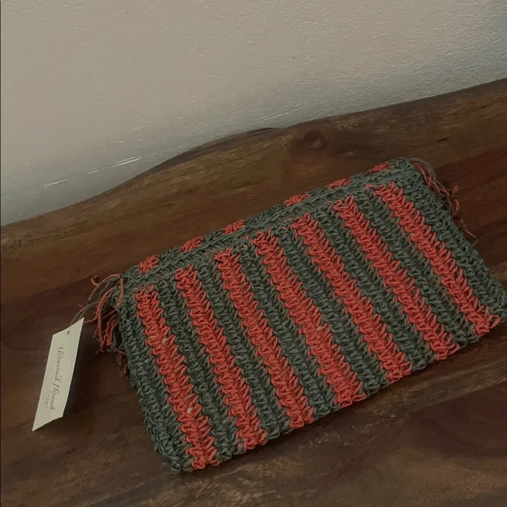 Universal Thread Boho Crochet Fringe Clutch NWT | Rust Olive S Festival Wristlet